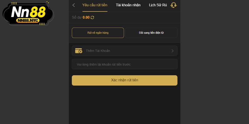 Nhập thông tin tài khoản ngân hàng và tạo lệnh rút